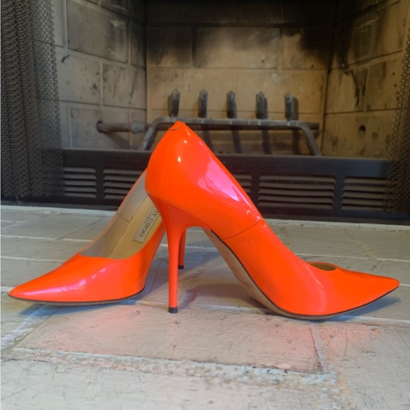 (Jimmy Choo) Orange Romy 100mm Pumps - Picture 3 of 12